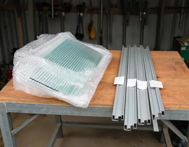 Packed greenhouse panel samples
